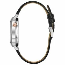 Mens Bulova Classic Black Leather Strap Watch - 98A187 -leather watch shop 00e6b76c 29af 44bc 91ba c809da13ba02