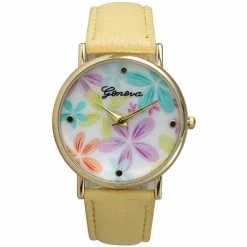 Womens Olivia Pratt Flower Print Watch - 20376YELLOW
