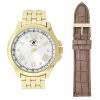 Mens Beverly Hills Polo Club 45mm Gold-Tone Watch Set - 53771 -leather watch shop 0879dbc9 efd1 4911 a645 499def645384