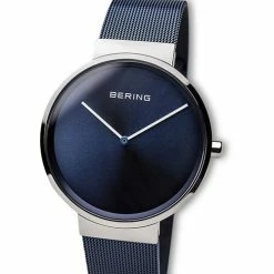 Mens BERING Blue Stainless Bracelet Watch - 14539-307 -leather watch shop 09dd014c 9c67 4070 895f f04897b4b13d