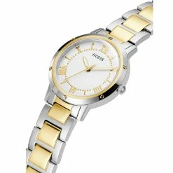 Guess Silver/Gold-Tone White Dial Watch - GW0404L2 -leather watch shop 0a83fd40 a6e0 4ac7 9517 4b0ad7521f36