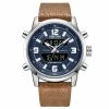 Mens Kenneth Cole® Reaction™ Tan/Blue Analog Watch-KRWGD2183702 -leather watch shop 0bfa3ad9 84c7 434a b2c4 8c49e3809d1b
