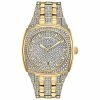 Mens Bulova Crystal Pave Gold-Tone Bracelet Watch - 98B323 -leather watch shop 0bfcefa9 2cca 4f34 9b56 ef7c0a6e0dab