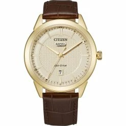 Mens Citizen® Eco Corso Ash Brown/Champagne Dial Watch-AW0092-07Q