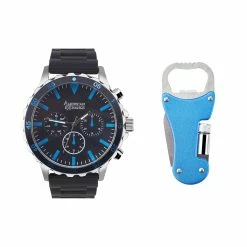 Mens American Exchange Silver-Tone Watch Set - 9719S-42-G02