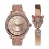Jessica Simpson Rose Crystal Panther Watch Set - JSB8002RG -leather watch shop 192e6afe 9853 401b 9d27 6a6587ffea4c