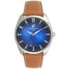 Mens Caribbean Joe Silver-Tone Blue Dial Watch - CJ7127SL -leather watch shop 1a961e7d 9669 45b1 bab7 52b27728c824