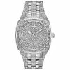 Mens Bulova Crystal Accented Pave Bracelet Watch - 96B296 -leather watch shop 1c32c642 40f5 4c4e ba34 d816ca9b81c7