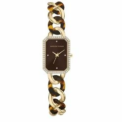 Adrienne Vittadini Gold Tortoise Link Watch-13796G-42-S01