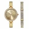 Ellen Tracy Gold Crystal Watch & Bracelet Set - ETB8162GD -leather watch shop 1d852c57 7edd 4d5b 8f77 ac3bd4e7afa1
