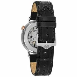 Mens Bulova Classic Black Leather Strap Watch - 98A187 -leather watch shop 1f9cf617 4b32 46b8 a468 98845a491a41