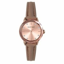Ellen Tracy Rose Gold Mini Faceted Bezel Watch - ET5405RG