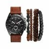 Mens Zoo York Brown/Silver Analog Watch/Bracelet Set-5178B-42-G02 -leather watch shop 28229dcb bcd0 43ca bac2 d8354d4dd773