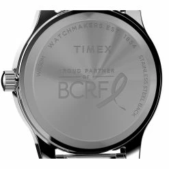 Womens Timex Silver-Tone Breast Cancer Ribbon Watch - TW2V52900JT -leather watch shop 2a4f393c 2490 467a 8129 1ceafb30ddb6