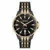 Mens Armitron Stainless Steel/Black/Gold Tone Watch - 20-5414BKGB -leather watch shop 2b0dc5dd 9b2a 4dd9 93f7 3f5da8c007d4
