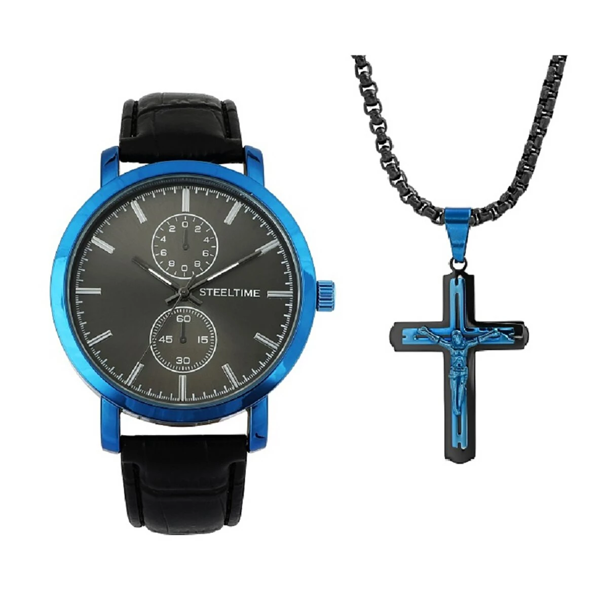Mens Steeltime Crucifix Watch Set - C6-008-W-821-176-P 3 Mens Steeltime Crucifix Watch Set - C6-008-W-821-176-P