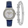 Ellen Tracy Silver-Tone Watch & Bracelet Set -leather watch shop 3155d3f1 79f2 4ead a14a 58a228f882b7