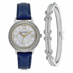 Ellen Tracy Silver-Tone Watch & Bracelet Set