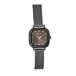 Ellen Tracy Gunmetal-Tone Square Mesh Watch - ET5427GU