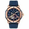 Mens Bulova Marine Star Rose-Gold-Tone Case Watch - 98A227 -leather watch shop 34549eff b3a2 4fa5 9846 8d54147a99a2