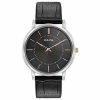 Mens Bulova Classic Ultra-Slim Black Leather Strap Watch - 98A167 -leather watch shop 34b80d03 61fc 4da6 940a 1c44ec48500f