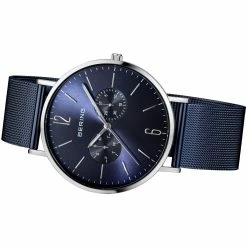 Mens BERING Blue Bracelet & Dial Watch - 14240-303 -leather watch shop 36b25344 fdd7 4cd0 97f1 3f5e92974fae