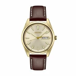 Mens Seiko Essentials Quartz Brown/Yellow Dial Watch - SUR450