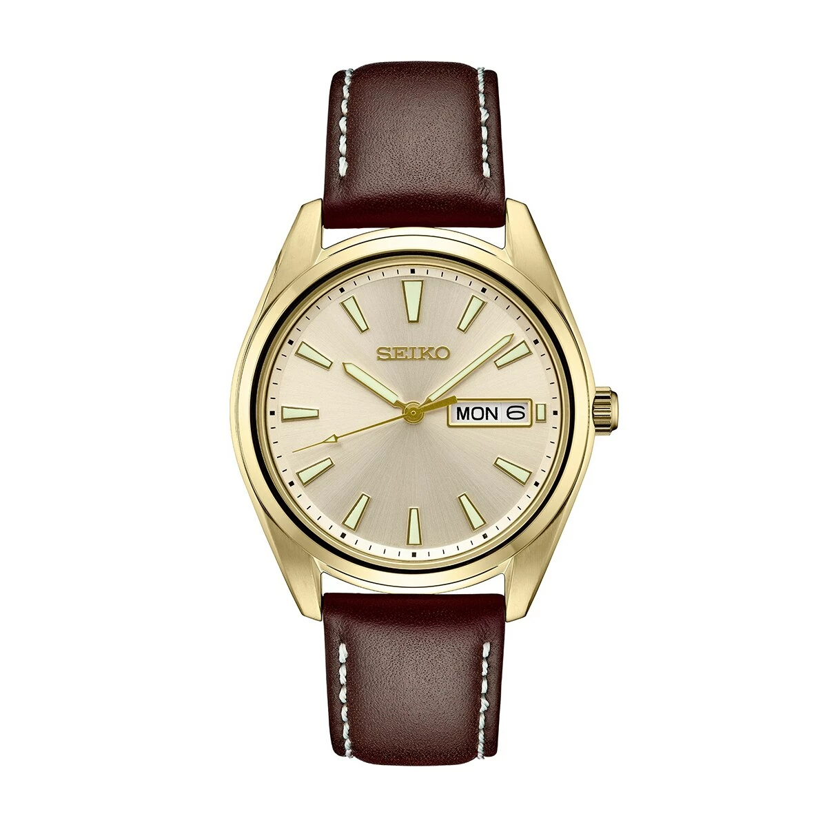 Mens Seiko Essentials Quartz Brown/Yellow Dial Watch - SUR450 3 Mens Seiko Essentials Quartz Brown/Yellow Dial Watch - SUR450