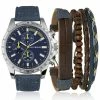 Mens Lucky Brand Alto Faux Chrono Watch Set - LB1655NV -leather watch shop 37fcee6a 226a 4f78 8da9 6da6e12dd1f7