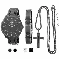 Mens Beverly Hills Polo Club Analog Watch Set - 55422