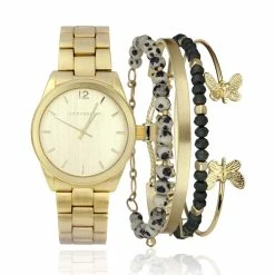 Lucky Brand Matte Gold Butterfly Rhapsody Watch Set - LW106GD
