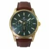 Mens Caribbean Joe Gold-Tone Green Dial Watch - CJ7129GD -leather watch shop 462fa676 f69e 44e5 aa8d 197ce5de793e