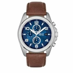 Mens RELIC By Fossil Daley Brown Strap Watch - ZR15794