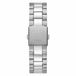 Mens Guess Silver Coin Edge Bezel Watch - GW0265G7 -leather watch shop 4765e173 2ee9 430e bbb0 f4d52725f79a