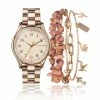 Lucky Brand Rose-Gold Watch & Beatnik Stone Set - LW117RSGD