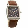 Mens Joseph Abboud Brown & Silver-Tone Square Watch - AB-5105BLLG -leather watch shop 4ac54ebc 4f4c 439f 9dc2 55860b8bc77b