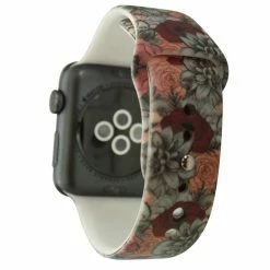 Olivia Pratt™ Apple Watch Band - 8844-GRAYFLOWERSANDROSES -leather watch shop 4c5f4432 db9e 4a38 9e97 3f480e687422