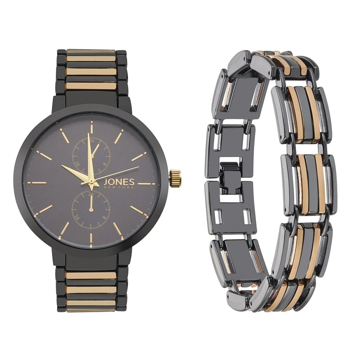 Mens Jones New York Two-Tone Watch & Bracelet Set - 9778B-42-G27 3 Mens Jones New York Two-Tone Watch & Bracelet Set - 9778B-42-G27