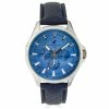 Mens Caribbean Joe Silver-Tone Blue Dial Watch - CJ7143SLBL -leather watch shop 4f873f72 4573 4a0e 9840 6e88cc46d663