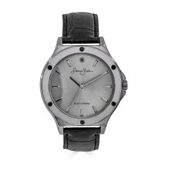 Mens Sean John Genuine Black Diamond Screw Bezel Watch SJB0002GU