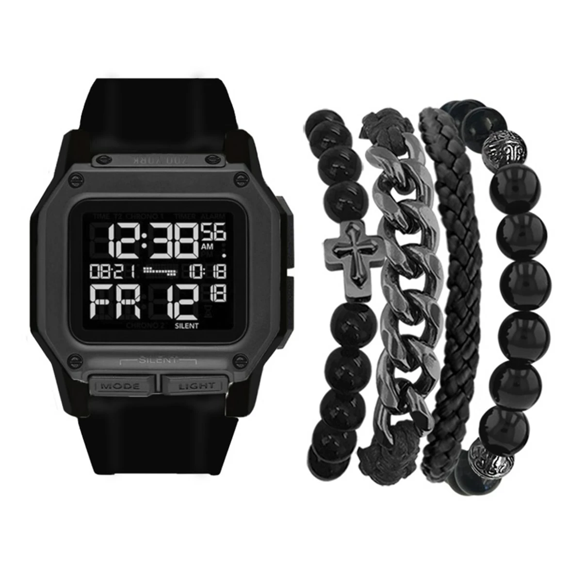 Mens Zoo York Matte Black Digital Watch Set - 9600B-42-G02 3 Mens Zoo York Matte Black Digital Watch Set - 9600B-42-G02