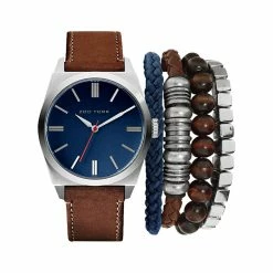 Mens Zoo York Brown/Silver/Blue Watch & Bracelet Set-5183S-42-K16