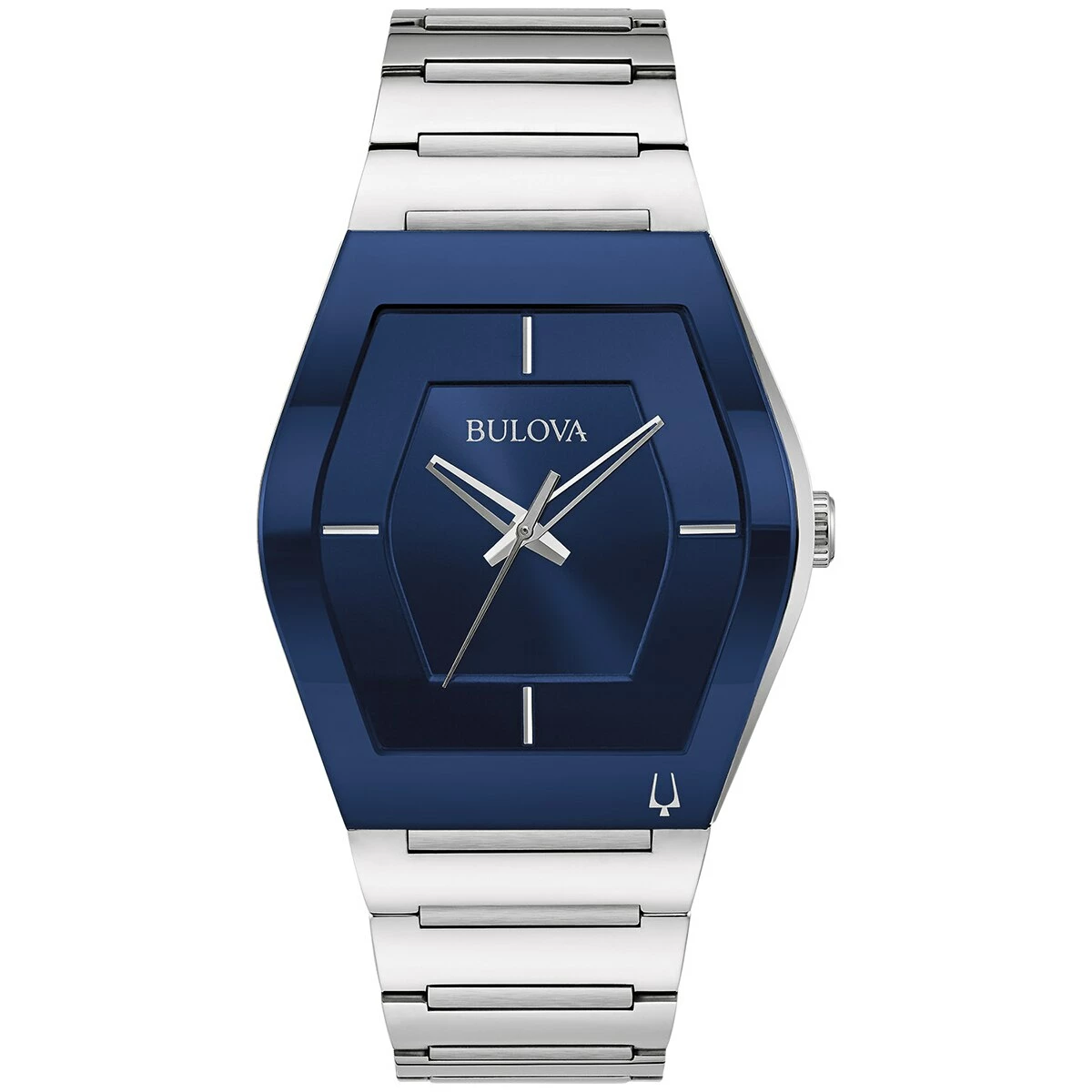 Mens Bulova Futuro Stainless Tonneau Blue Dial Watch - 96A258 3 Mens Bulova Futuro Stainless Tonneau Blue Dial Watch - 96A258