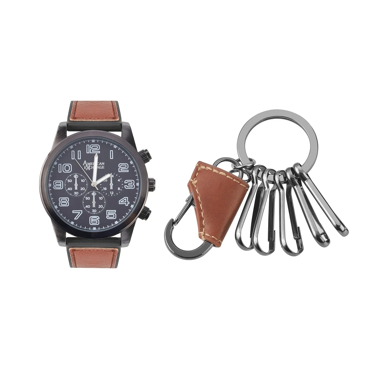 Mens American Exchange Gunmetal Watch Set - 9717U-42-G17 3 Mens American Exchange Gunmetal Watch Set - 9717U-42-G17