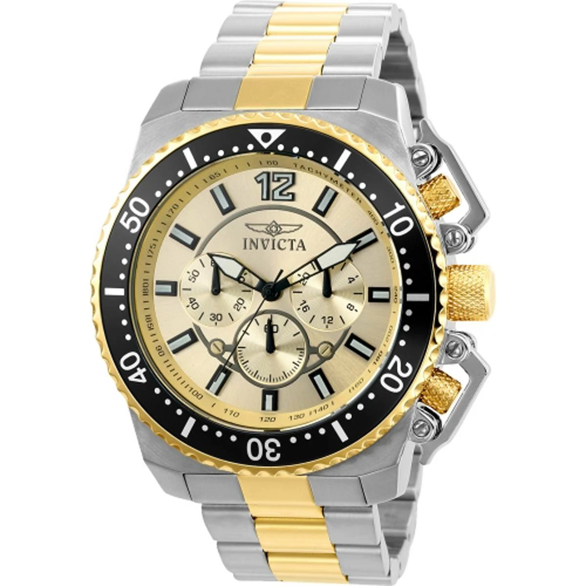 Mens Invicta Pro Diver 48mm Silver And Gold Quartz Watch - 21955 3 Mens Invicta Pro Diver 48mm Silver And Gold Quartz Watch - 21955