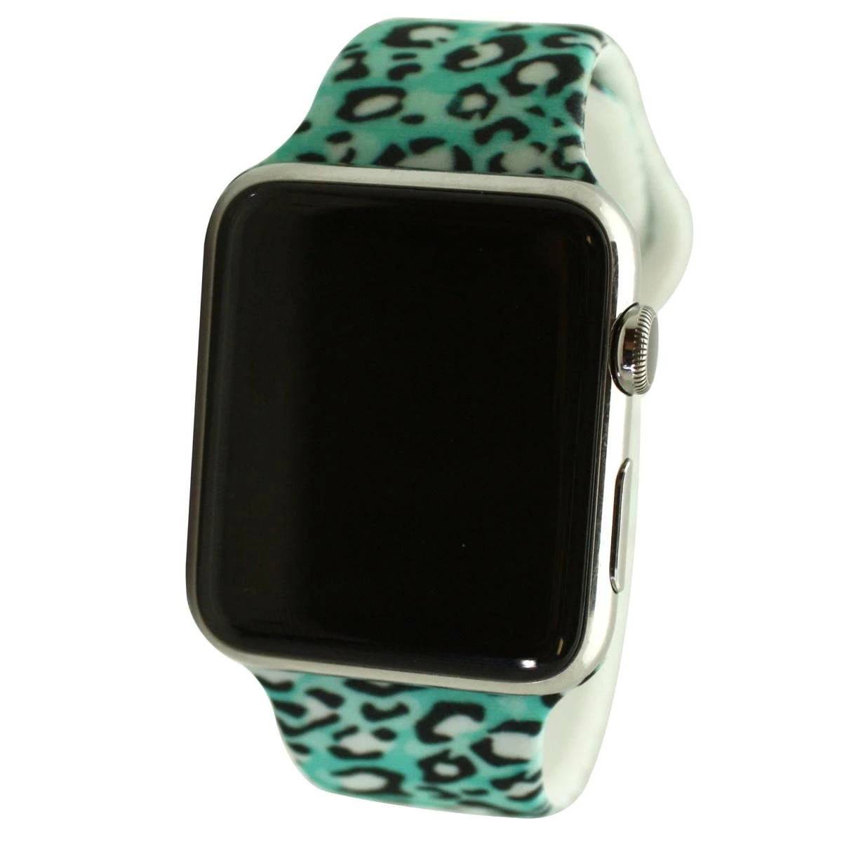 Olivia Pratt™ Printed Apple Watch Band - 8844-TEALCHEETAH 3 Olivia Pratt™ Printed Apple Watch Band - 8844-TEALCHEETAH