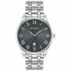 Mens Bulova Classic Gunmetal Dial Watch - 96B261 -leather watch shop 623460dd f400 4907 972a 5511605f24fc