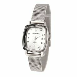 Ellen Tracy Silver-Tone Faceted Bezel Watch - ET5188SL