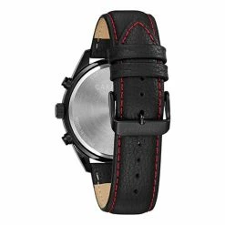 Mens Caravelle Black & Red Accent Leather Strap Watch - 45B15 7 Mens Caravelle Black & Red Accent Leather Strap Watch - 45B15 -leather watch shop 63a74022 a417 45ac b38b 497b30856cb4