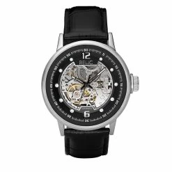 Mens RELIC By Fossil Damon Black Strap Automatic Watch - ZR77224